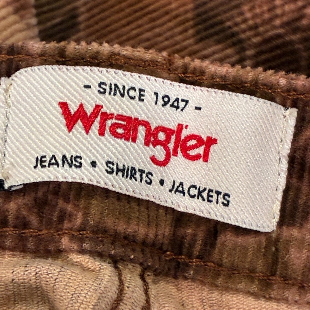 WRANGLER "Fierce Flare" Hi-Rise Floral Cords Flare/Bell Jeans Brown/Tan Women 14 - Picture 5 of 14